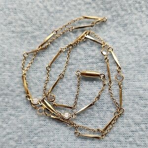 Vintage Avon Simulated  Diamond Accent Crystal Necklace, Retro, Goldtone